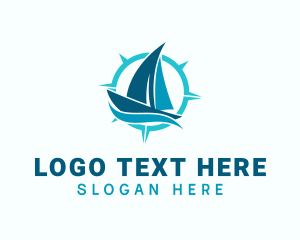 Seaport - Nautical Sailboat Compass logo design