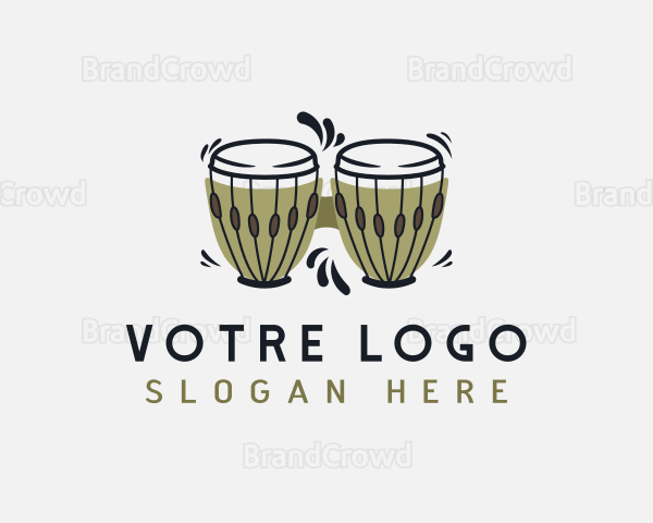 Bongo Drum Instrument Logo