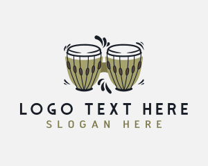 Drums - Bongo Drum Instrument logo design