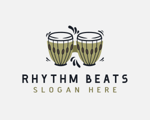 Drums - Bongo Drum Instrument logo design