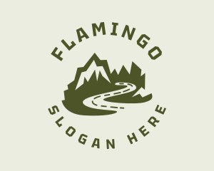 Hiking - Mountain Road Travel logo design