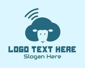 Connect - Blue Wifi Connection Sheep logo design