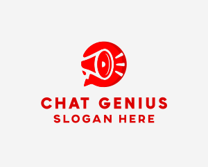 Megaphone Chat Bubble logo design