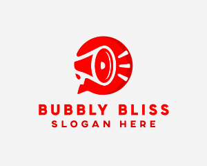 Megaphone Chat Bubble logo design