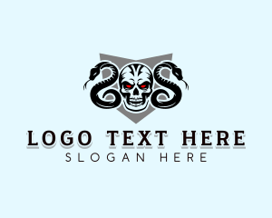 Skull - Venom Skull Serpent logo design