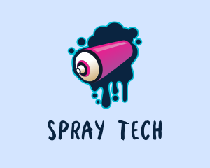 Spray Can Ink Splatter logo design