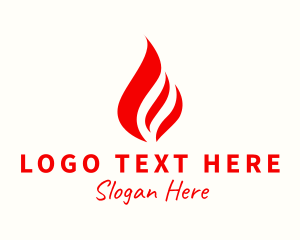 Gas Station - Red Fire Flame logo design