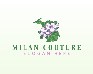 Michigan Apple Blossom Flower Logo