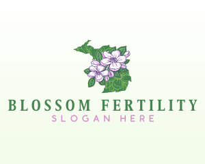 Michigan Apple Blossom Flower logo design