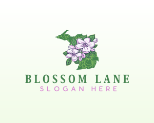 Michigan Apple Blossom Flower logo design