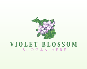 Michigan Apple Blossom Flower logo design