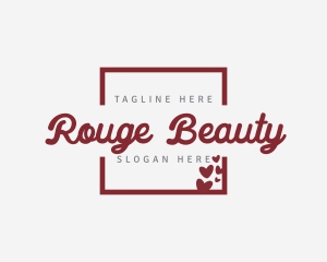 Rouge - Red Heart Script Brand logo design