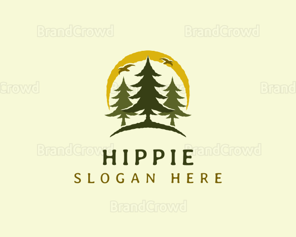 Natural Pine Tree Forest Logo