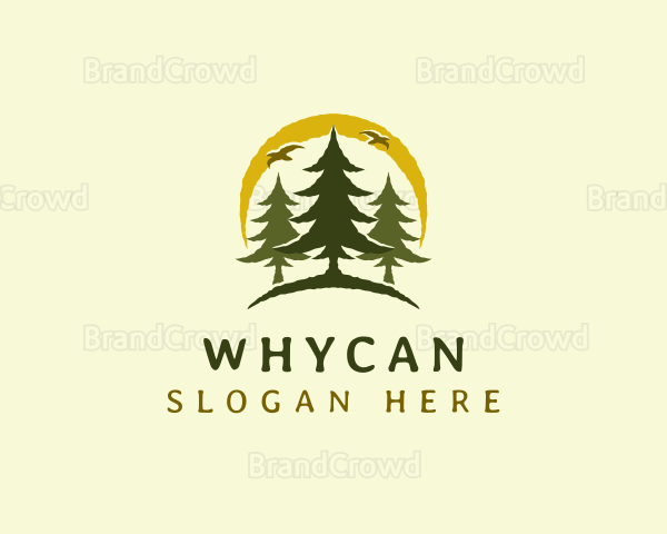 Natural Pine Tree Forest Logo