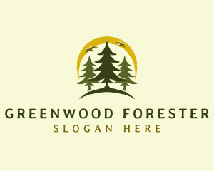 Natural Pine Tree Forest logo design