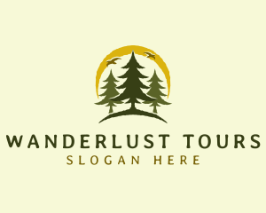 Natural Pine Tree Forest logo design