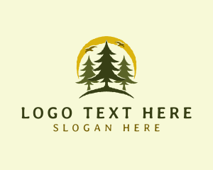 Tree Planting - Natural Pine Tree Forest logo design