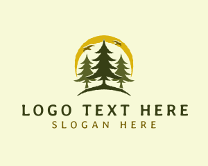 Natural Pine Tree Forest Logo