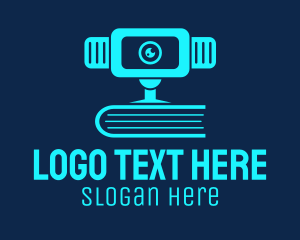 Elearning Center - Blue Webcam Book logo design