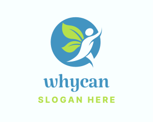Wellness Human Leaf Wings Logo