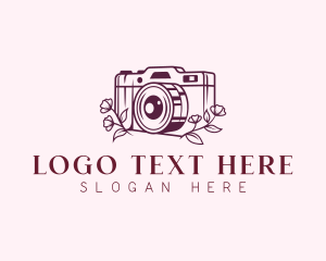 Vlogger - Floral Camera Photography logo design