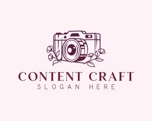 Blogging - Floral Camera Photography logo design