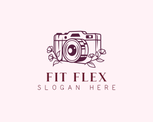 Lens - Floral Camera Photography logo design