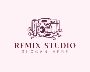 Floral Camera Photography logo design