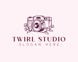 Floral Camera Photography logo design