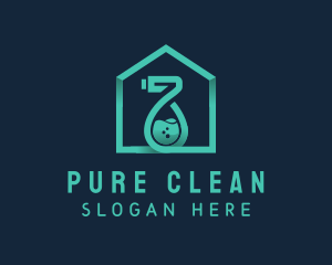 Disinfecting - House Sanitation Spray Bottle logo design