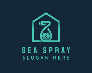 House Sanitation Spray Bottle  logo design