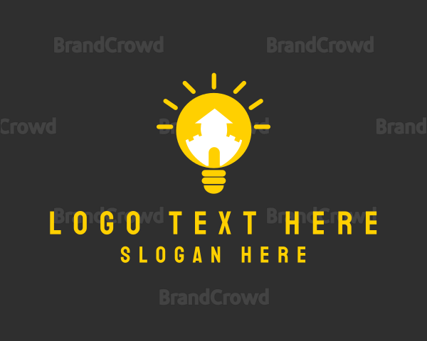 Creative Lightbulb House Logo
