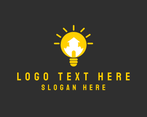 Studio - Creative Lightbulb House logo design