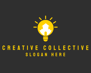 Creative Lightbulb House logo design