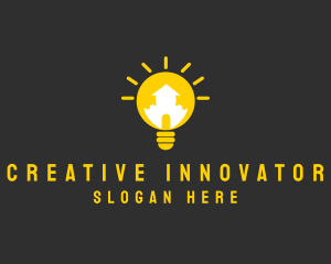 Creative Lightbulb House logo design