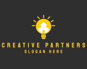 Creative Lightbulb House logo design