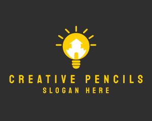 Creative Lightbulb House logo design