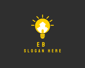 Creative Lightbulb House logo design