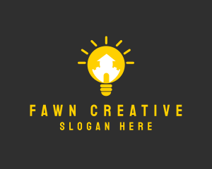 Creative Lightbulb House logo design