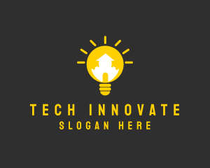 Innovate - Creative Lightbulb House logo design