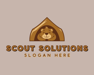 Bear Camper Tent logo design