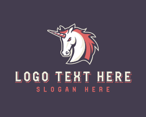 Horse - Unicorn Stallion Horse logo design