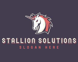 Stallion - Unicorn Stallion Horse logo design