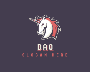 Gamer - Unicorn Stallion Horse logo design