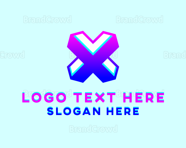 Modern Gaming Letter X Logo