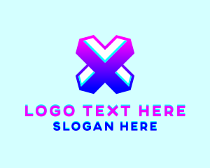 3d - Modern Gaming Letter X logo design