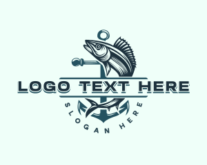 Aquarium - Fish Anchor Fisherman logo design