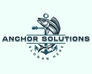 Fish Anchor Fisherman logo design