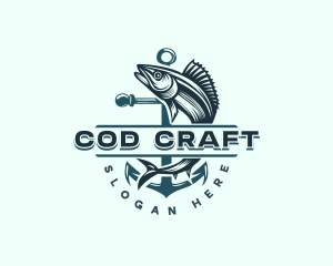 Cod - Fish Anchor Fisherman logo design