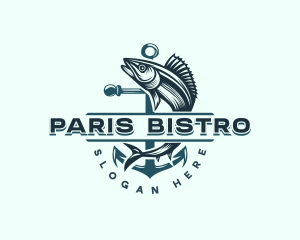 Fish Anchor Fisherman logo design